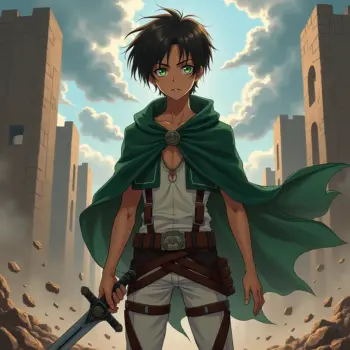 Eren Yeager de Attack on Titan: Imágenes Creadas con IA en PixelAIForge