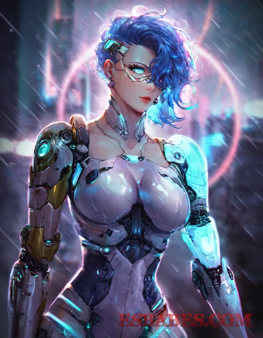 Guerrera cyborg con armadura futurista – Ciencia ficción anime