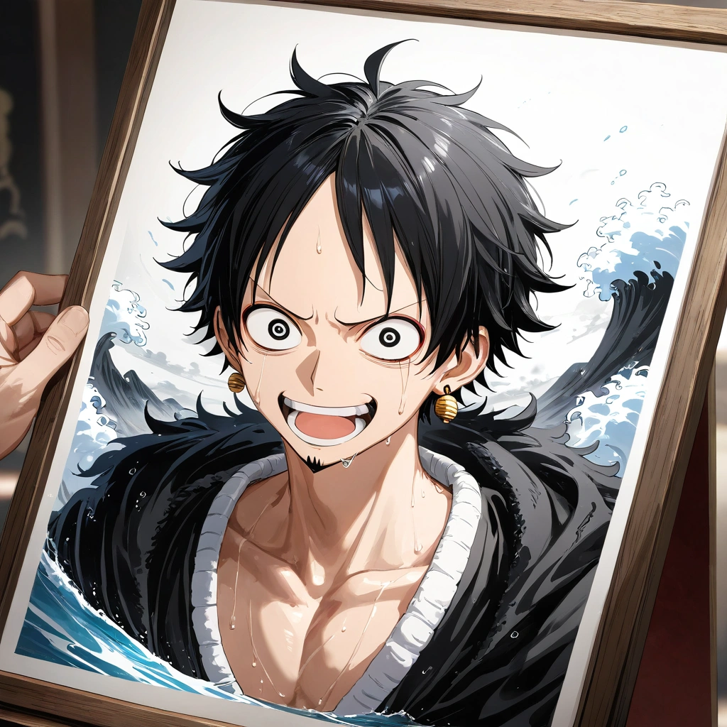 Luffy en estilo pixel art generado por IA