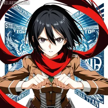 Cómo crear fondos de pantalla ecchi con IA de forma ética y artística Mikasa Ackerman de Attack on Titan: Imágenes Creadas con IA en PixelAIForge