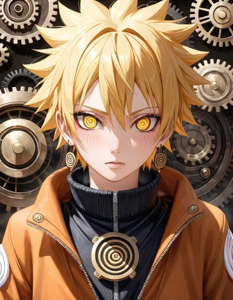Naruto en estilo steampunk generado por IA