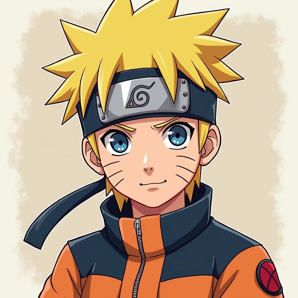 Naruto joven en estilo acuarela generado por IA