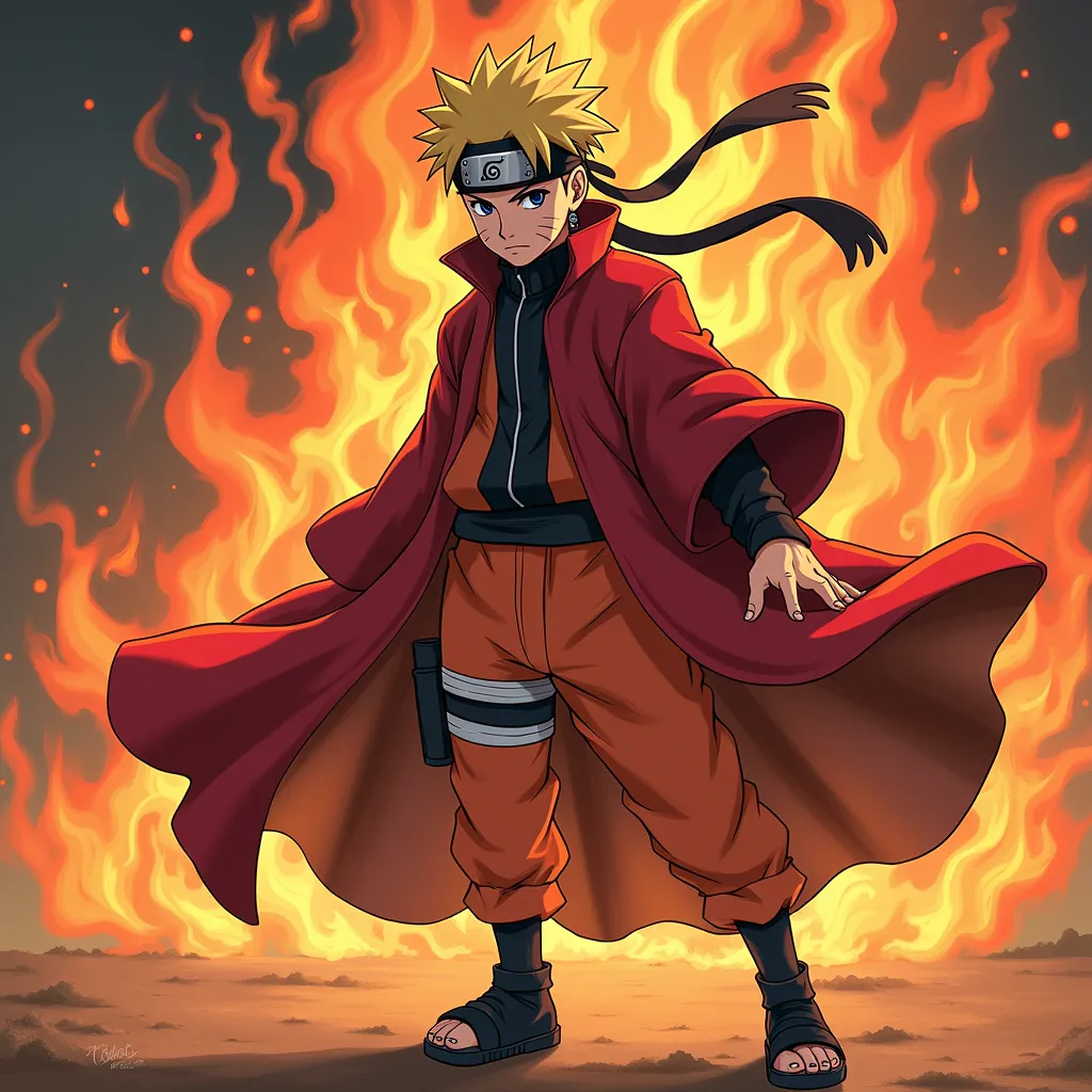 Naruto modo Kurama en estilo épico generado por IA
