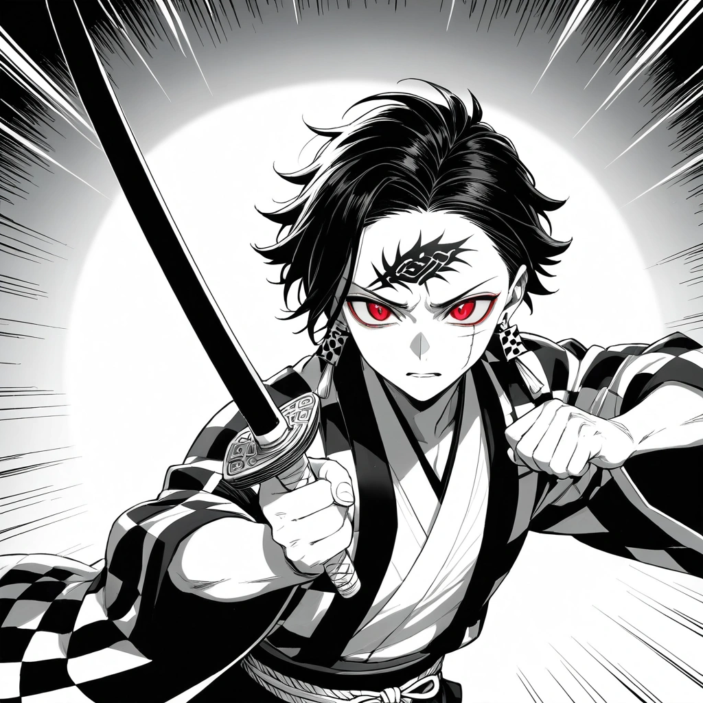Tanjiro Kamado en estilo manga generado por IA Demon Slayer