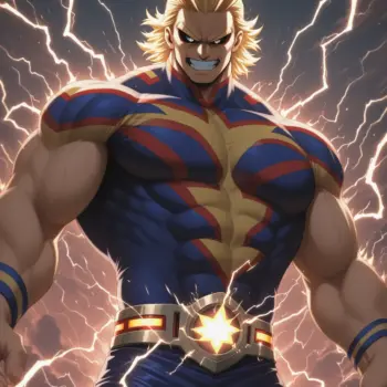 Imagen anime generada por IA de All Might vs All For One La Batalla que Definió una Era
