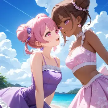 Anime Beach Friendship: Summer Style and Serenity
