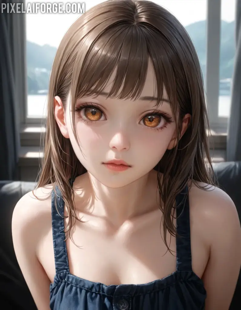 Arte Anime de Chica con Cabello Mojado Creado con Fooocus AI