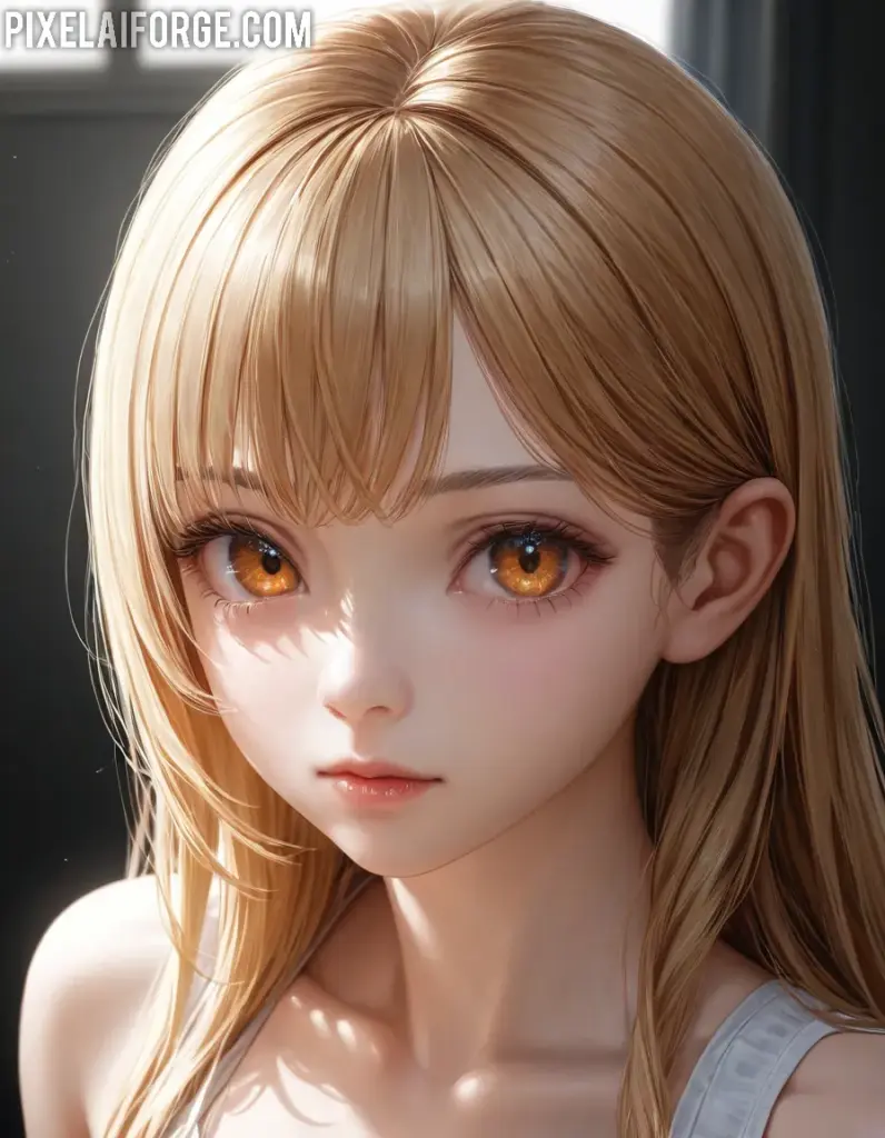 Arte Anime de Chica con Cabello Mojado Creado con Fooocus AI