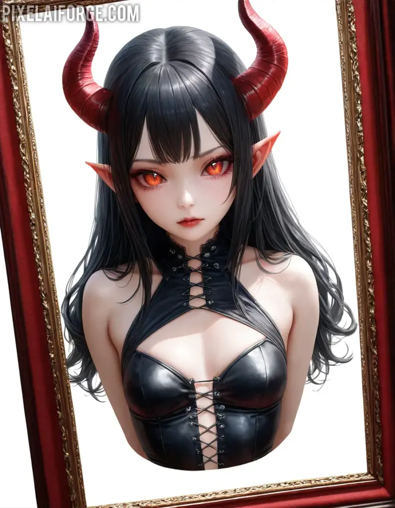 Arte Anime de Elfa Demoníaca Creado con Fooocus A