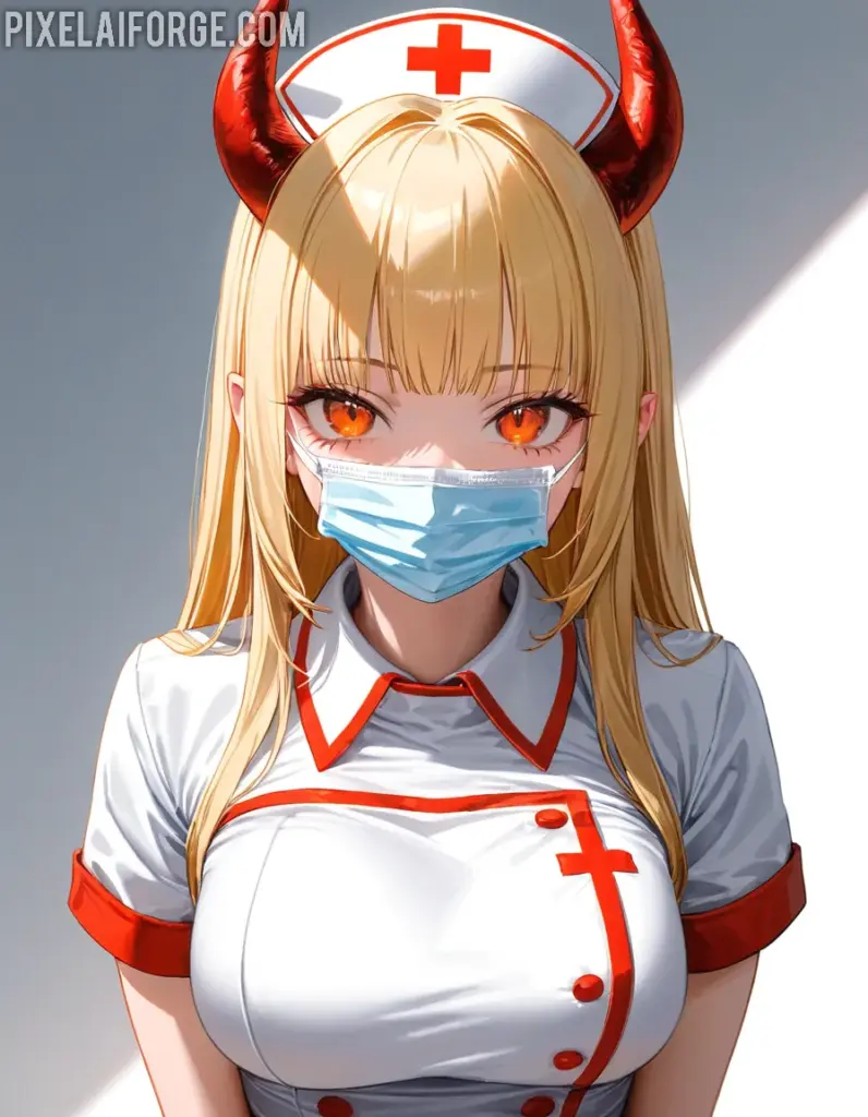 Arte Anime de Enfermera Demoníaca Creado con Fooocus AI