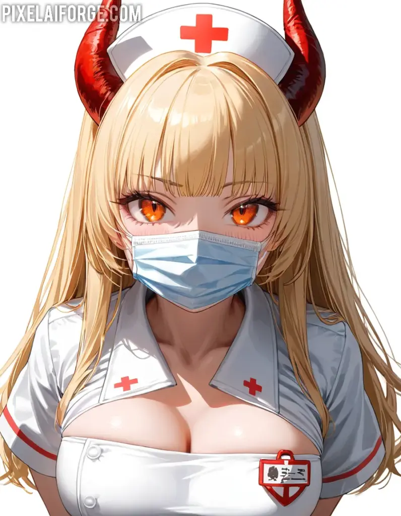 Arte Anime de Enfermera Demoníaca Creado con Fooocus AI