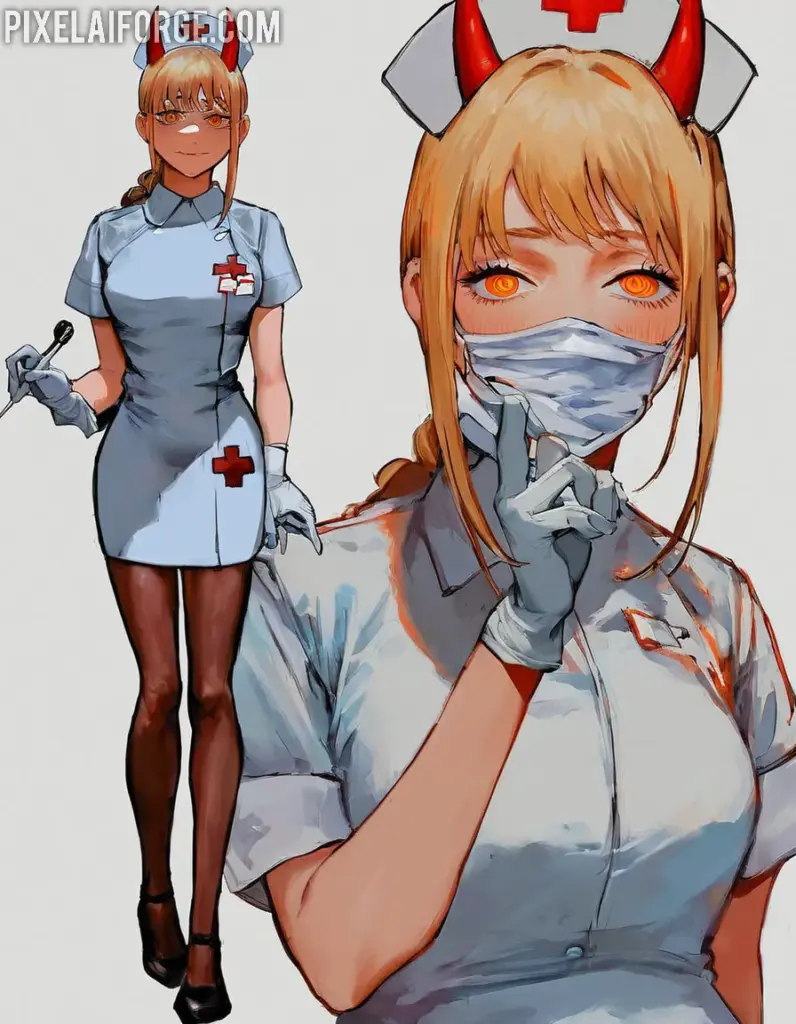 Arte Anime de Enfermera Demoníaca Creado con Fooocus AI