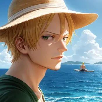 Entrevista a Veselin Petrov: Descubre los secretos del arte anime y su proceso creativo Arte Anime de Luffy con Tripulación Creado con Fooocus AI