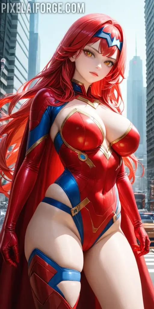 Arte Anime de Superheroína Creado con Fooocus AI