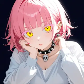 Bold Anime Girl with Pink Hair and Edgy Style