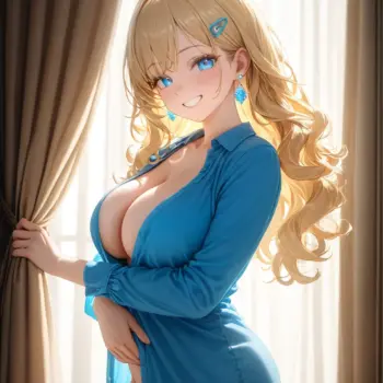 Chica Anime Rubia con Traje Azul Belleza y Estilo Luminoso Chica Anime Rubia con Traje Azul Belleza y Estilo Luminoso