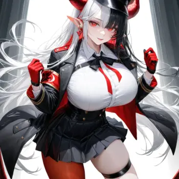 Chica de Anime con Cuernos: Arte Digital Fantástico Chica de Anime con Cuernos: Arte Digital Fantástico
