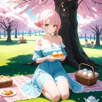 Un picnic anime primavera bajo los cerezos en flor Disfruta un Picnic de Primavera Estilo Anime Bajo los Cerezos en Flor