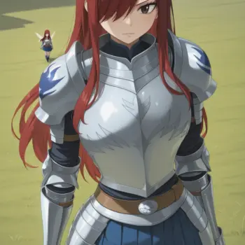 Erza Scarlet la poderosa maga guerrera conocida como Titania en Fairy Tail