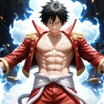 Powerful Anime Warrior Unleashing Energy