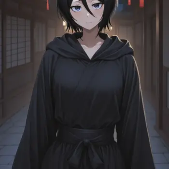 Rukia Kuchiki la valiente shinigami de Bleach en ilustración anime