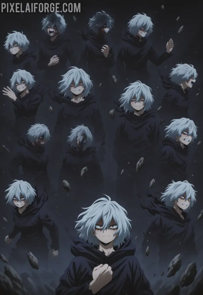 Imagen anime generada por IA de Shigaraki vs Deku El Choque de Ideologías en My Hero Academia