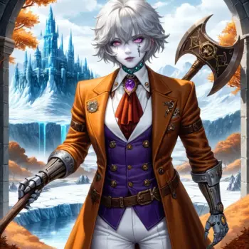 Steampunk Anime Warrior in a Fantasy Realm