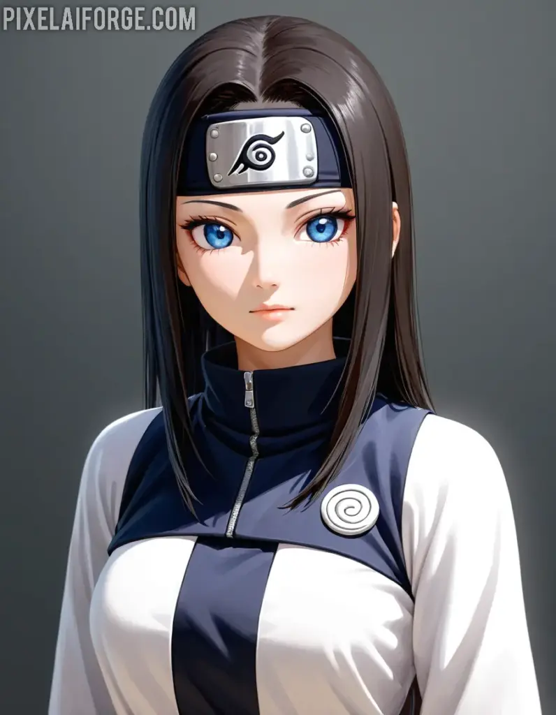 Stylish Anime Girl in Monochrome Elegance