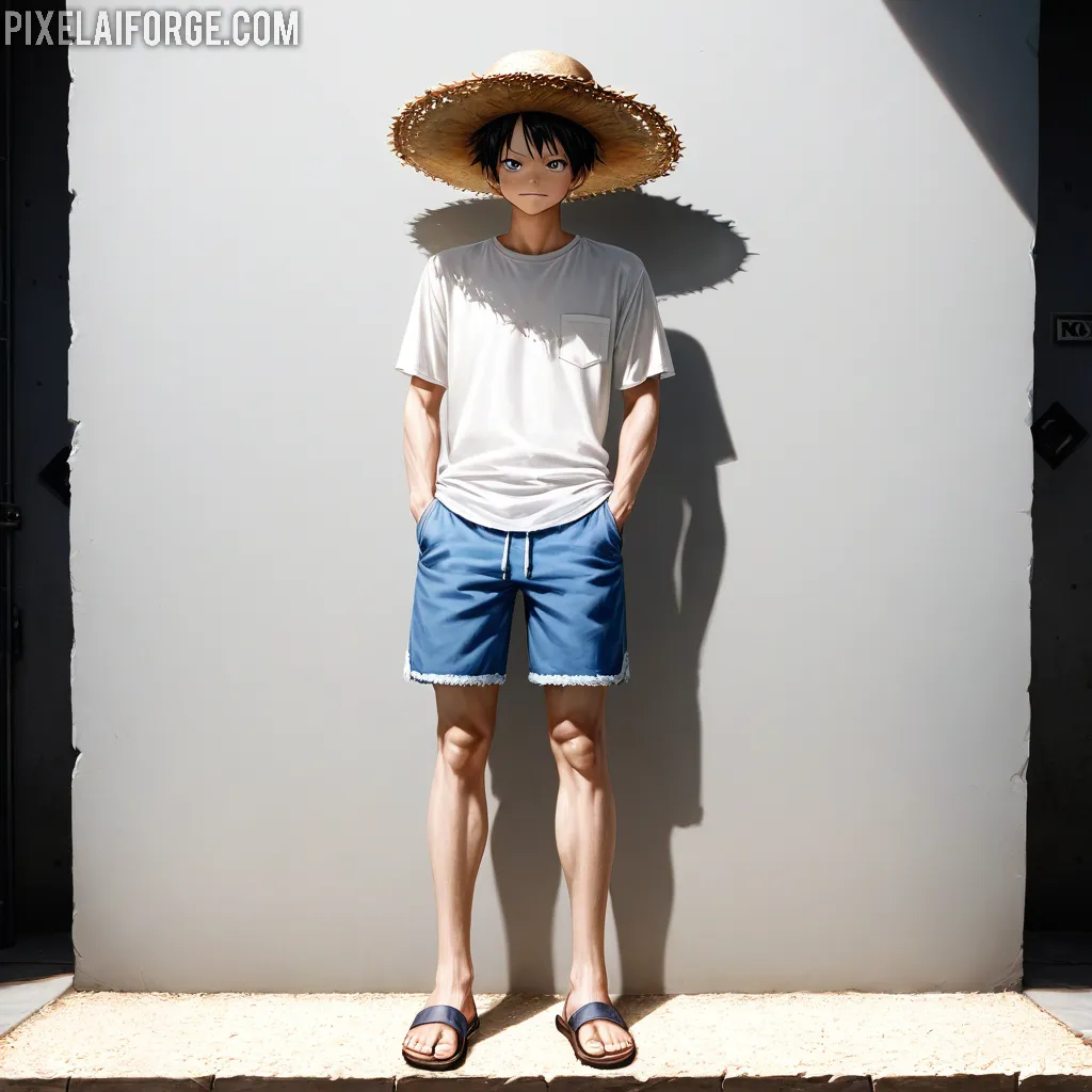 Tropical Beach Vibes: Anime Character in Paradise