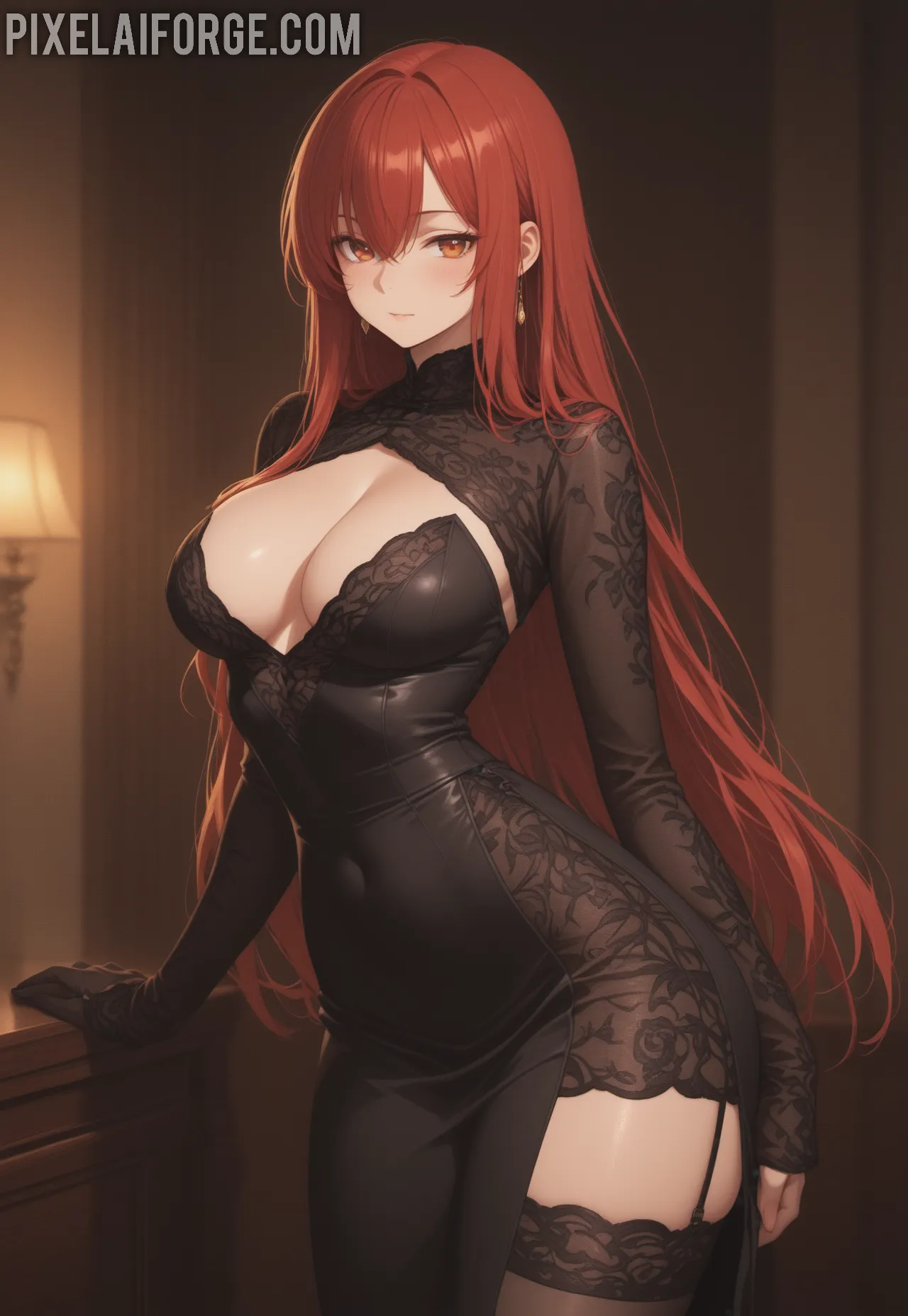 Arte ilustración increíble de Alejandra Rico Desnuda Tatuada Y Afeitada generado por IA