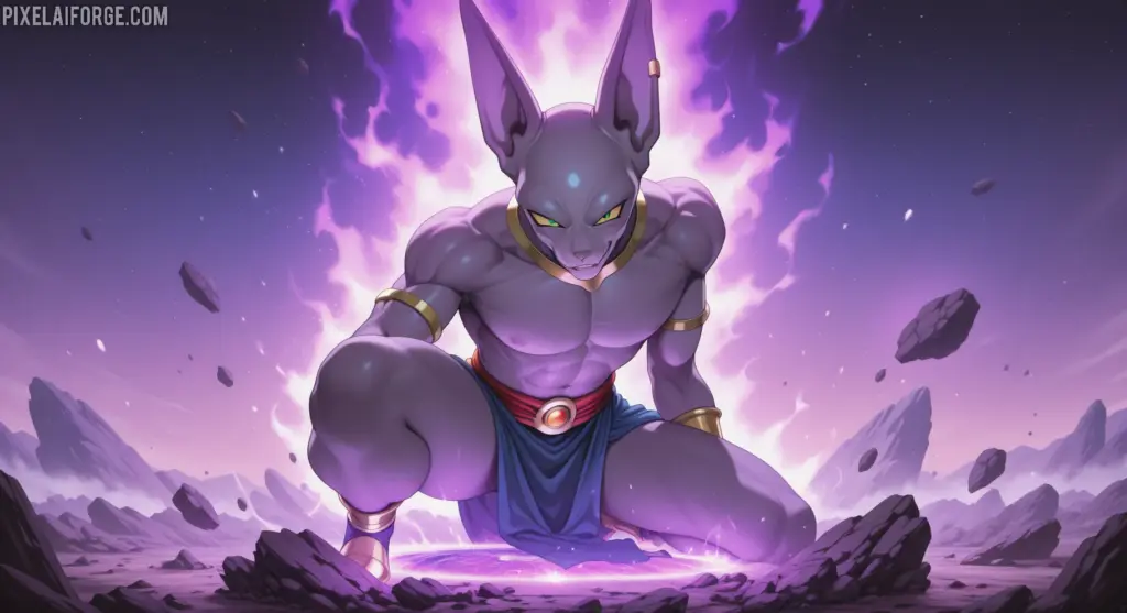 Beerus en Netflix para ver Dragon Ball Super en castellano con doblaje.