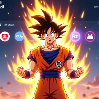 Goku en Super Saiyajin frente a una interfaz de streaming con Crunchyroll y Netflix para ver Dragon Ball Z online en 2025.