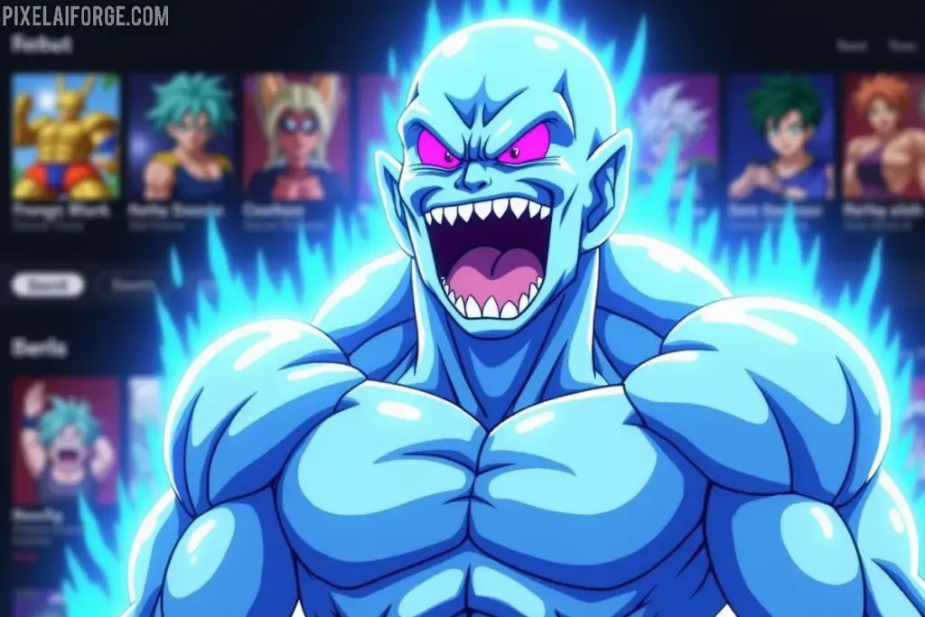 Freezer final form con interfaz de streaming para ver Dragon Ball Z online en 2025.