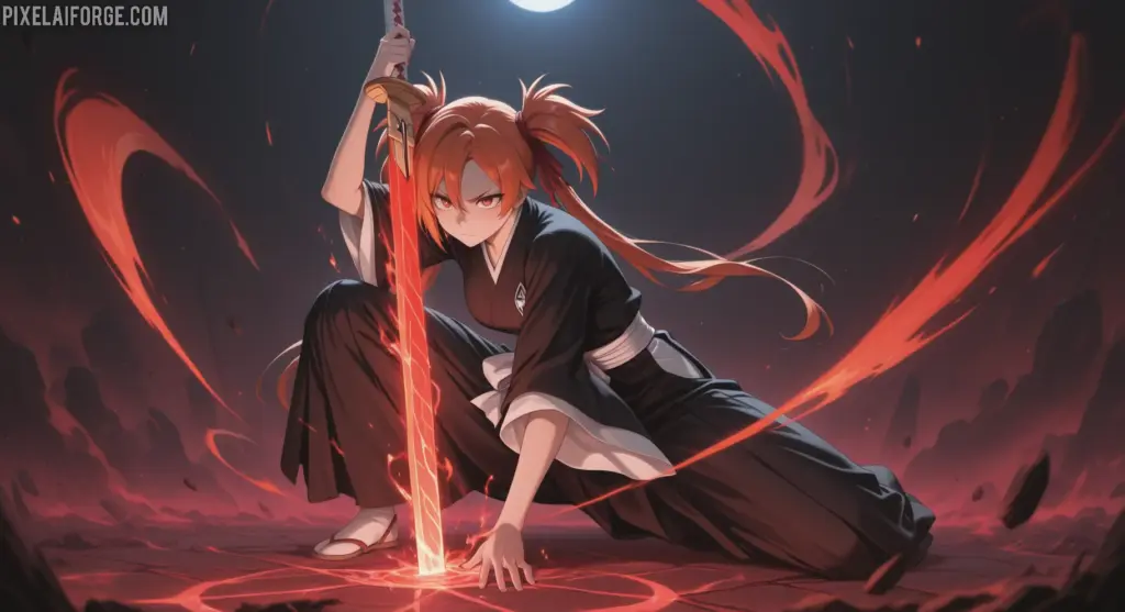 Ichigo en Bankai con Crunchyroll Premium para ver Bleach anime en español.