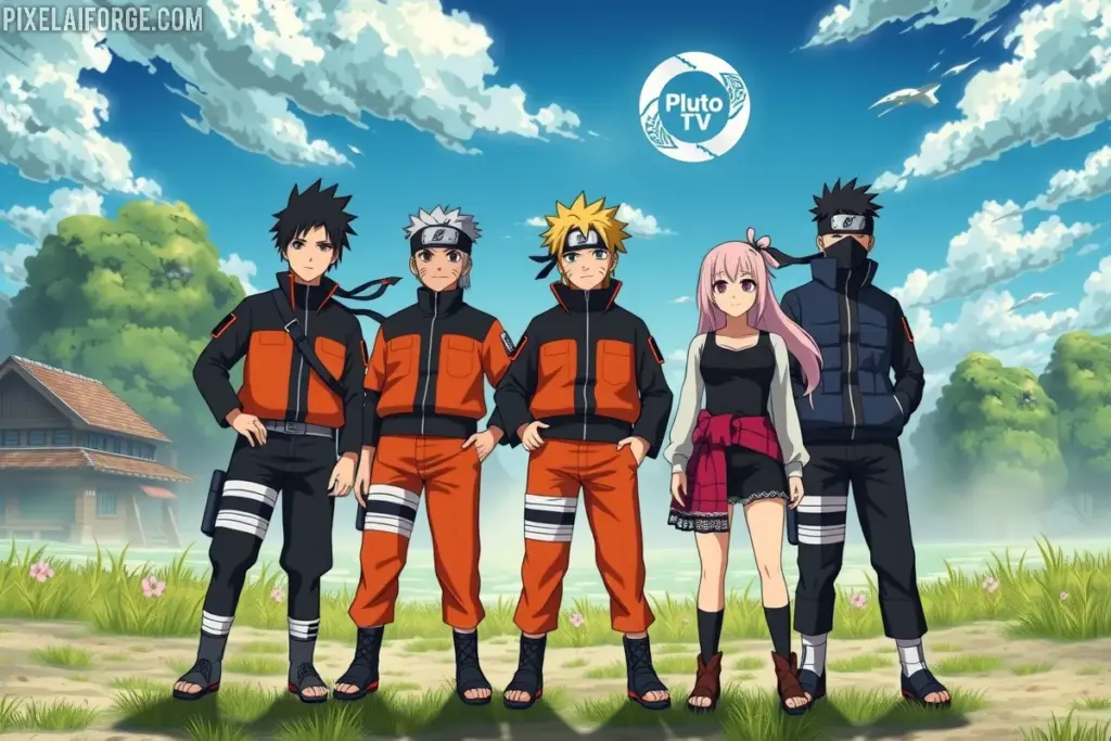Team 7 con Pluto TV para ver Naruto Shippuden online gratis en 2025.