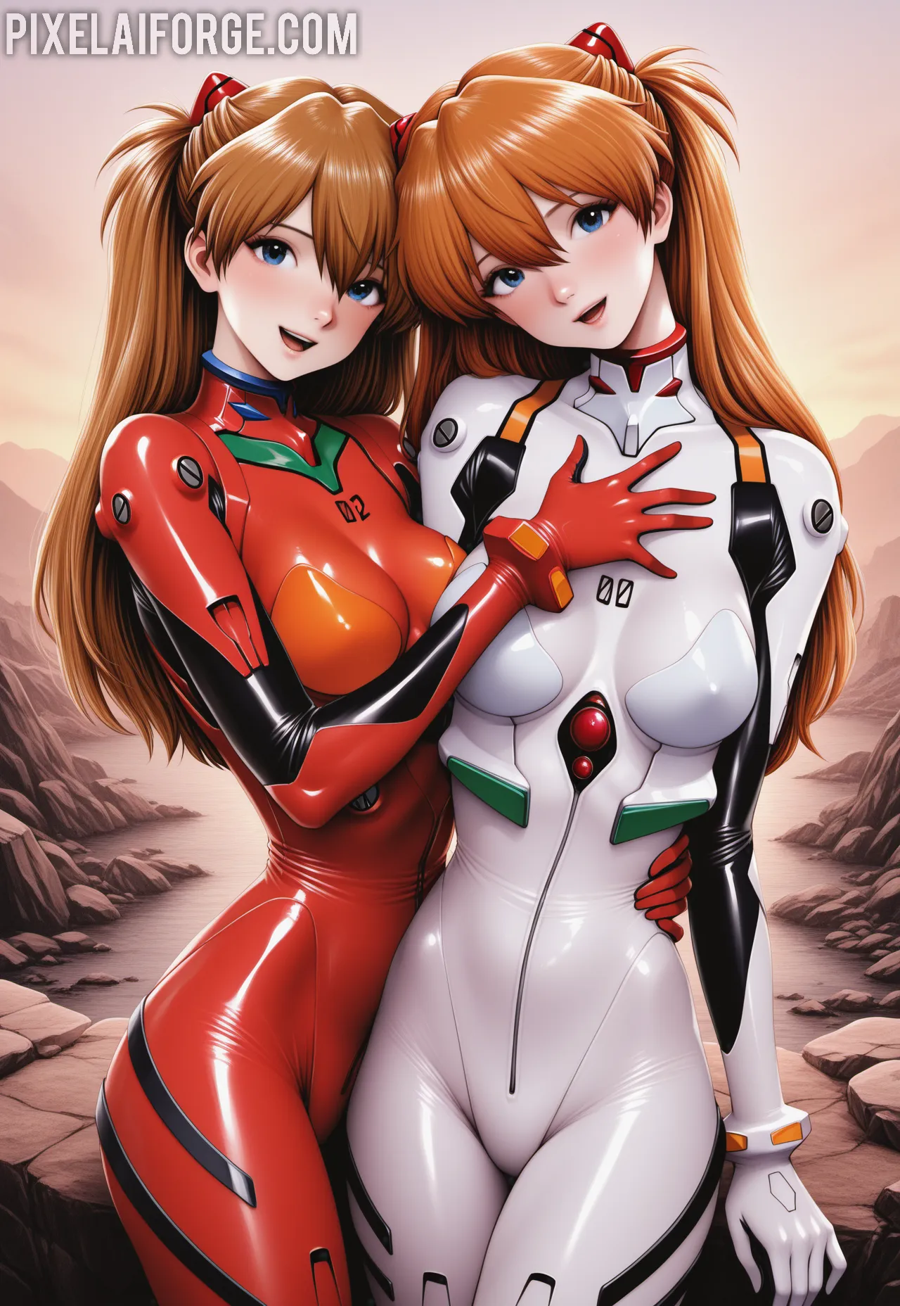 Evangelion Reimaginado en Estilo Hiperrealista: Asuka y Rei como Nunca Antes las Habías Visto