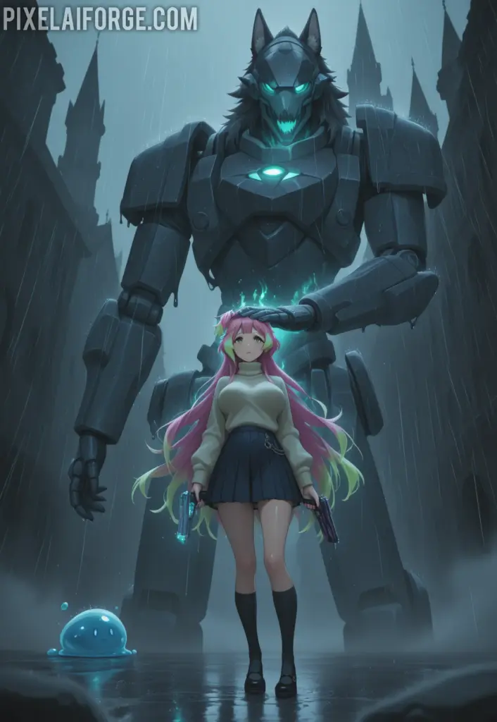 Kaelith in the Rainy Alley