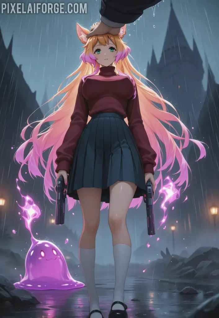 Kaelith in the Rainy Alley