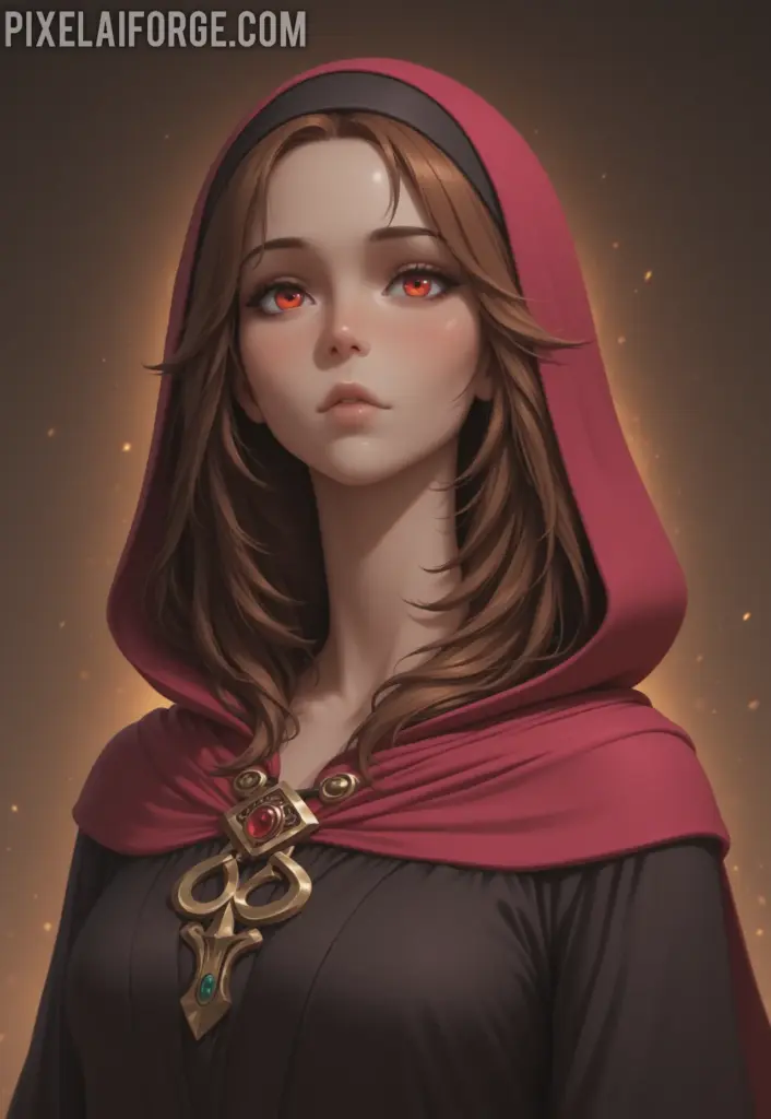 Lyra in the Hooded Cloak