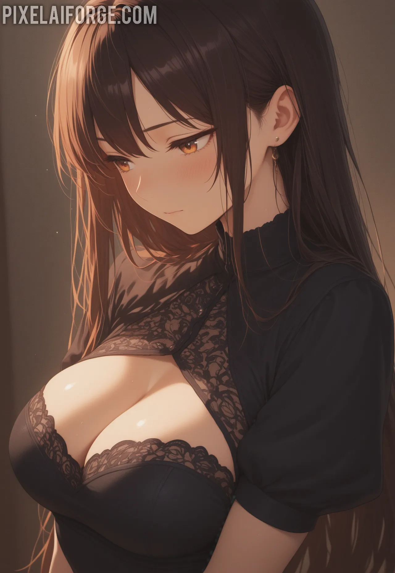 Arte ilustración increíble de Anime Wallpaper Steins Gate Oppai Netorare Erotic generado por IA