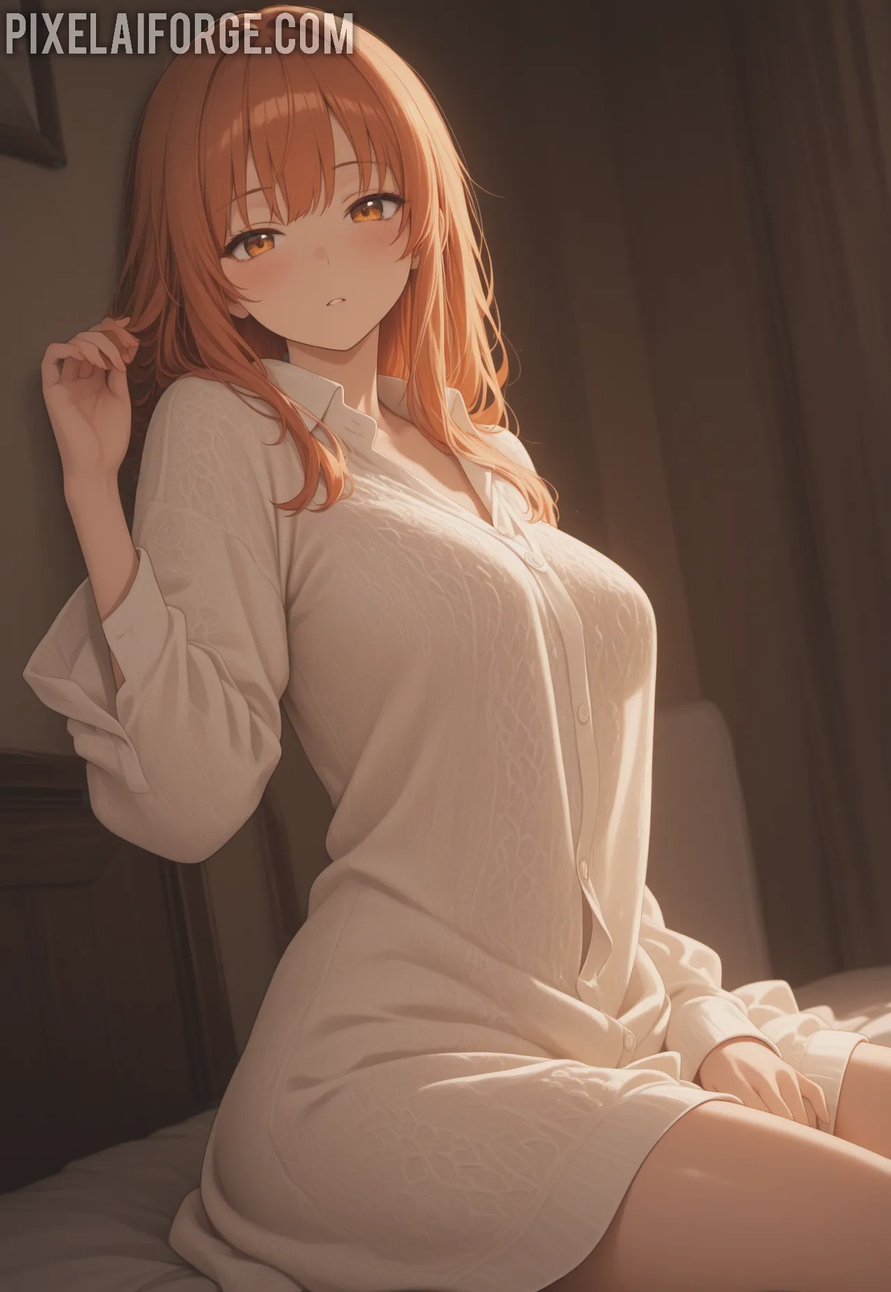 Arte ilustración increíble de La Hermosa Sha Rizel Muestra Sus Enormes Y Ricas Tetas generado por IA