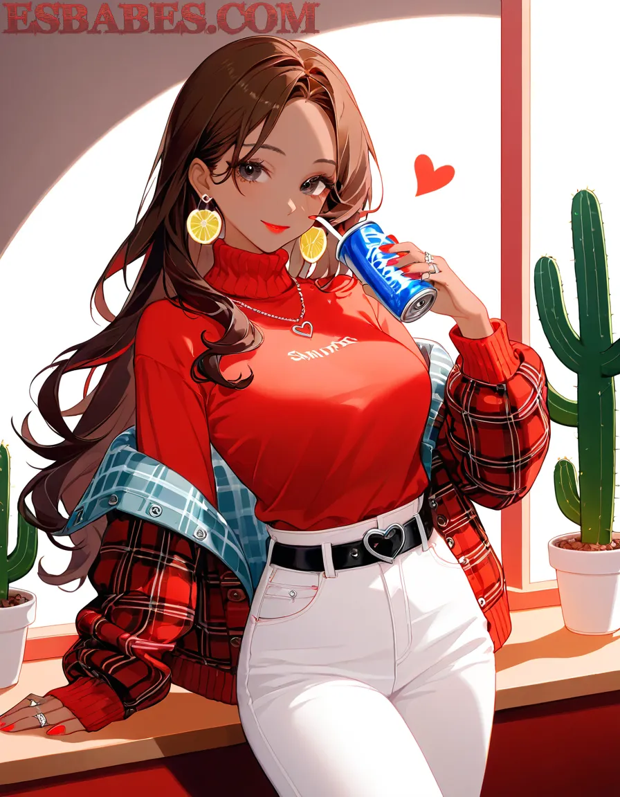 Arte ilustración increíble de Lilith Lujuria Pelirroja En Leggins generado por IA