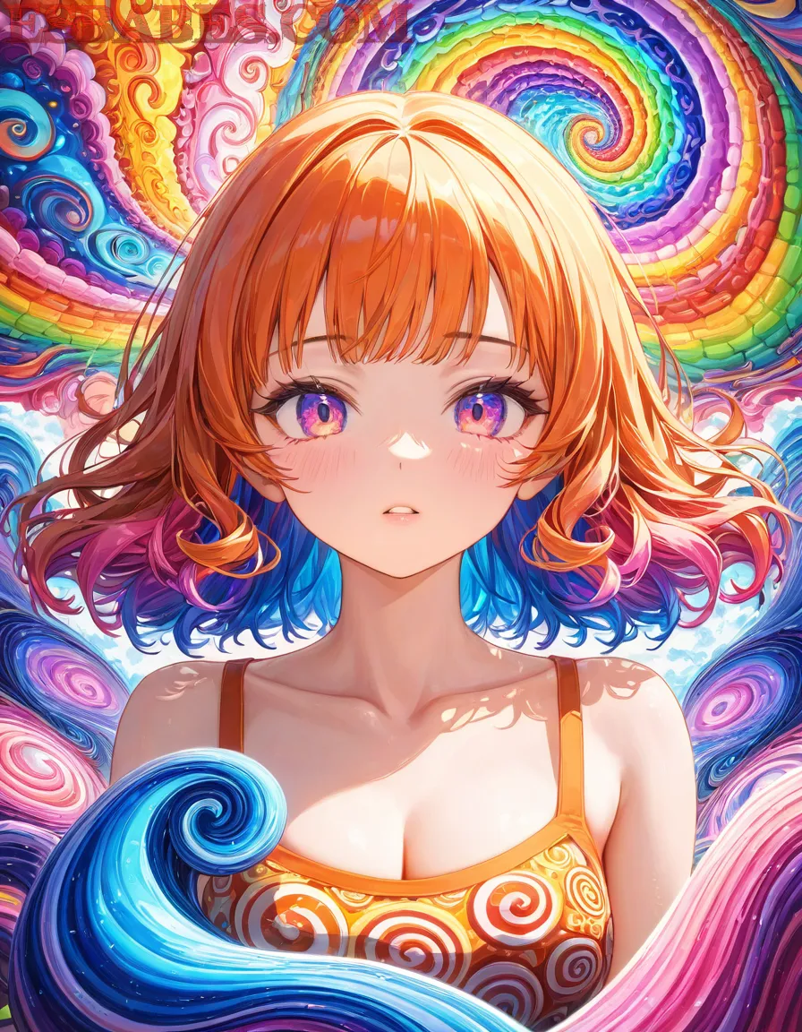 Arte ilustración increíble de Pauline Tantot Desnuda En La Playa generado por IA