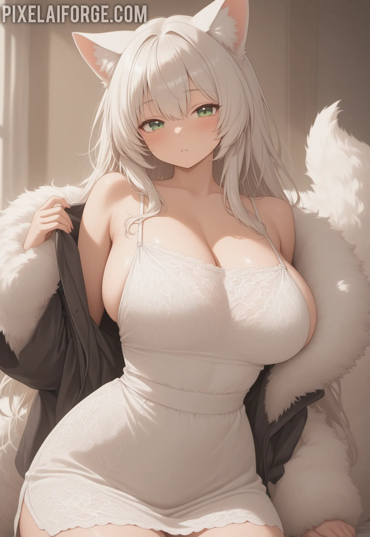 Arte ilustración increíble de Emma Glover Desnuda Y Sola En Casa generado por IA