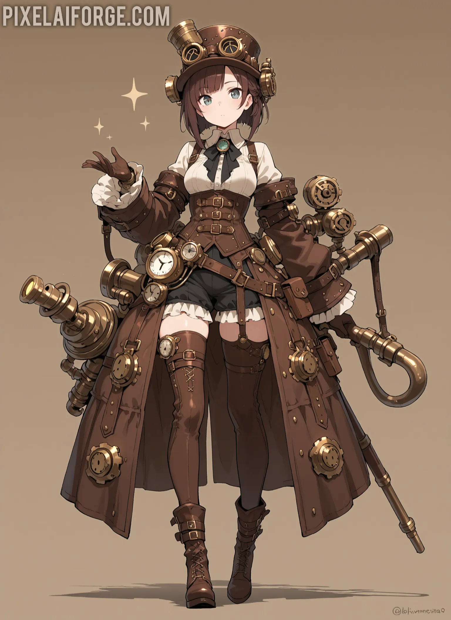 Galería de las Mejores imágenes anime steampunk creadas IA 2025