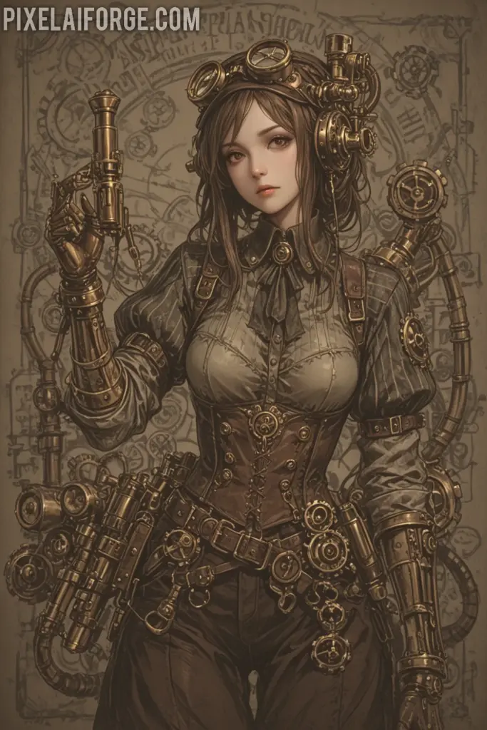 Orígenes steampunk y su conexión con el arte anime e inteligencia artificial