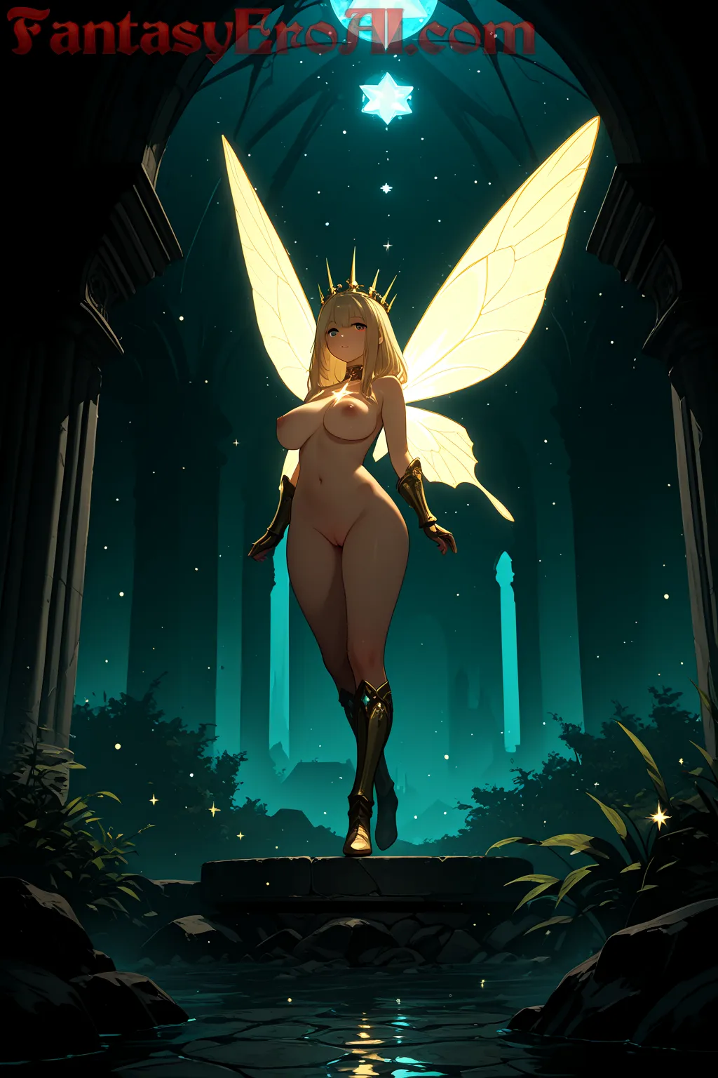 Hada Tentadora en Bosque de Estrellas Susurrantes