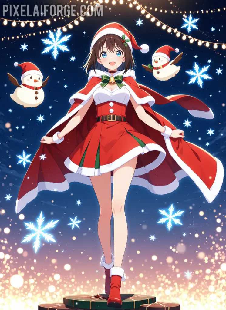 mejores prompt para crear imágenes anime navideños