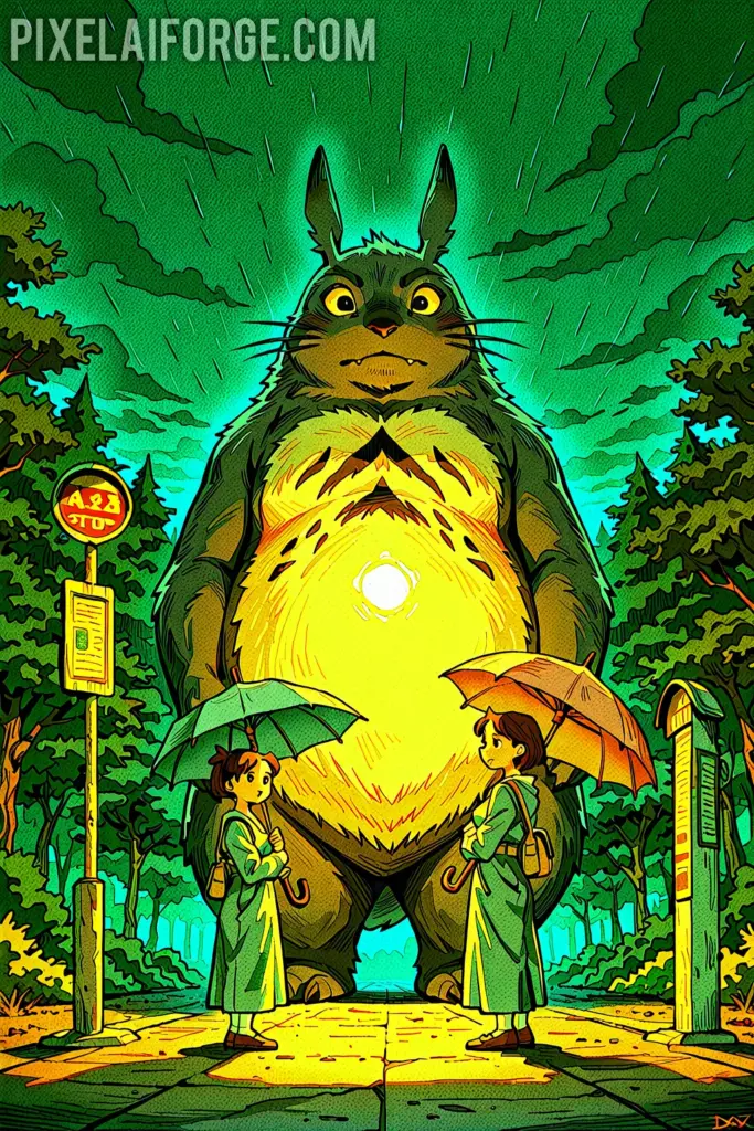 generar imágenes de My Neighbor Totoro, optimizados para crear escenas mágicas y con la estética del Studio Ghibli