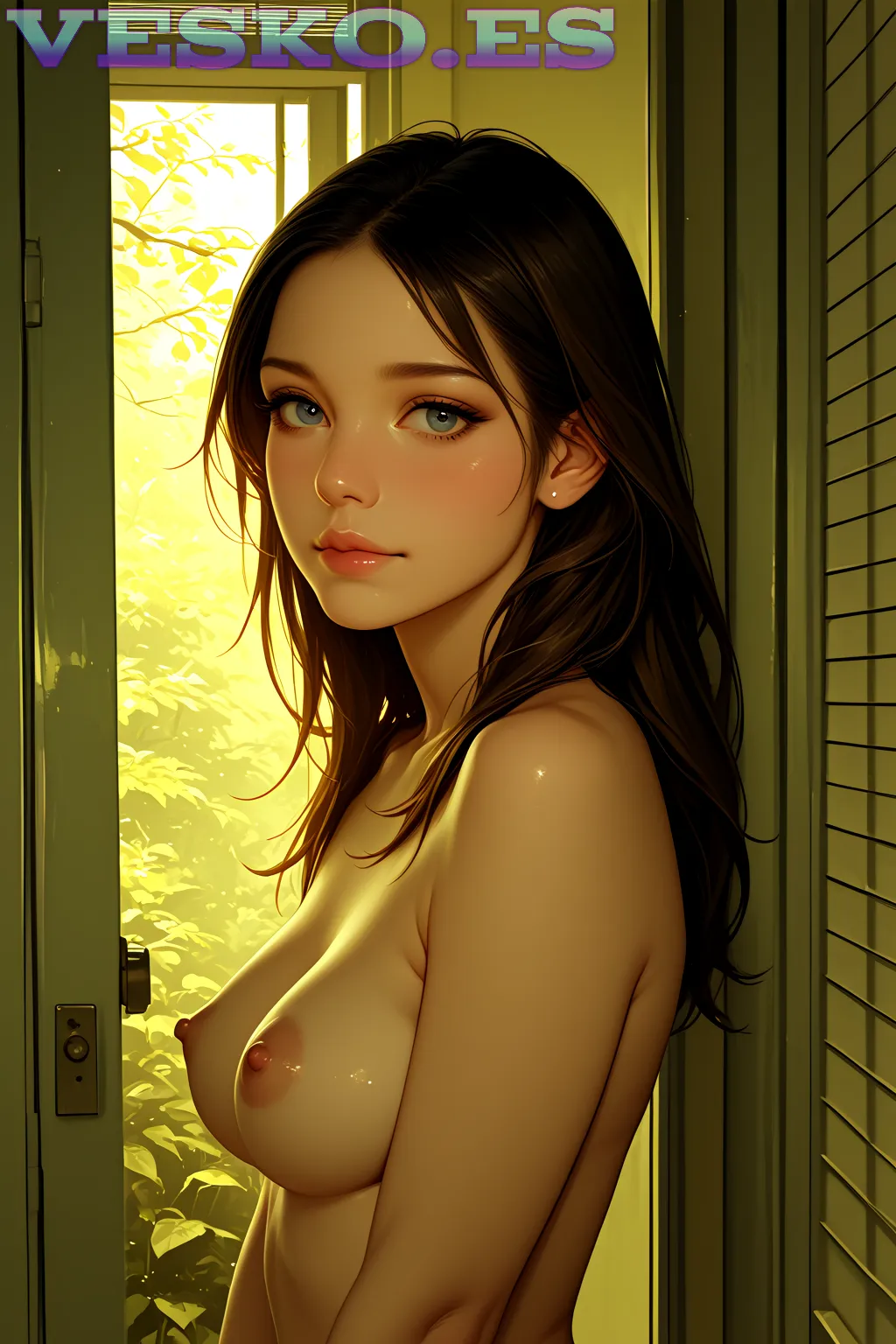 Adolescente Afeitada Pelirroja Colegiala Jessica Rose Con Grandes Tetas Anime AI Artwork